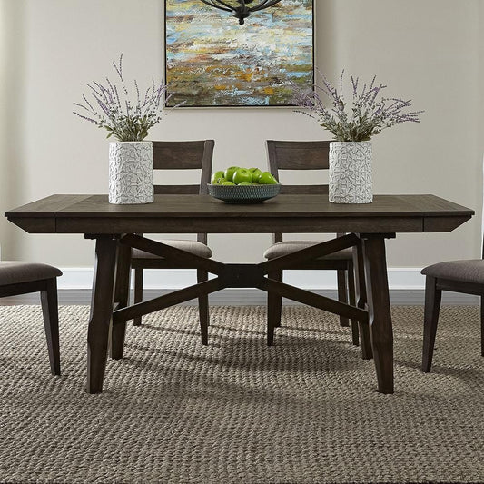Liberty Furniture - Double Bridge Trestle Table in Dark Chestnut - 152-CD-TRS veiw 1