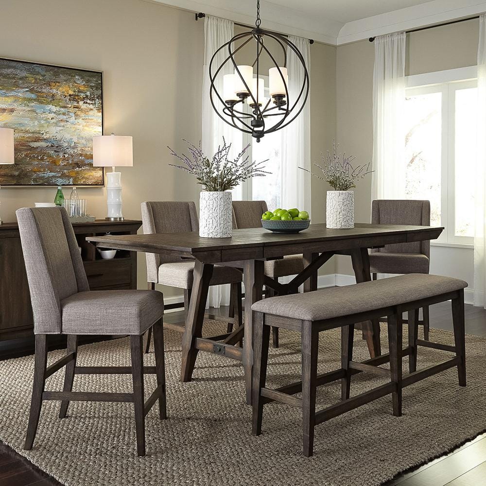 Liberty Furniture - Double Bridge Upholstered Counter Chair  in Dark Chestnut - 152-B650124 veiw 5