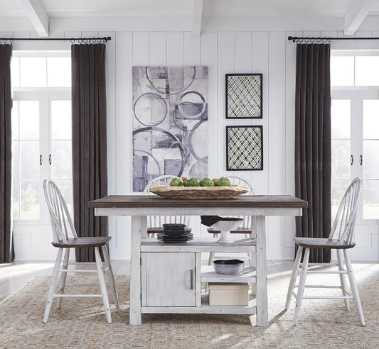 Liberty Furniture - Farmhouse 5 Piece Gathering Table Set - 139WH-CD-5GTS veiw 1