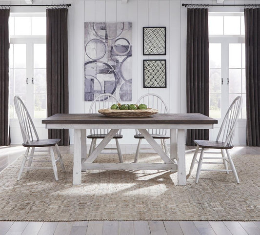 Liberty Furniture - Farmhouse 5 Piece Trestle Table Set - 139WH-CD-5TRS veiw 1