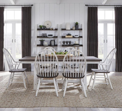 Liberty Furniture - Farmhouse 7 Piece Trestle Table Set - 139WH-CD-7TRS veiw 1