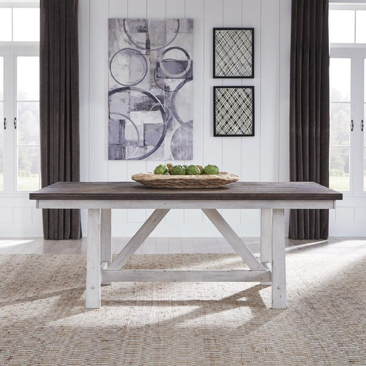 Liberty Furniture - Farmhouse Fixed Top Trestle Table - 139WH-T4078 veiw 1