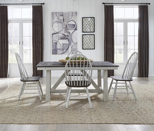 Liberty Furniture - Farmhouse Optional 5 Piece Trestle Table Set - 139WH-CD-O5TRS veiw 1