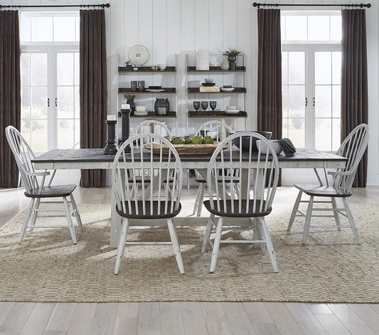 Liberty Furniture - Farmhouse Optional 7 Piece Trestle Table Set - 139WH-CD-O7TRS veiw 1