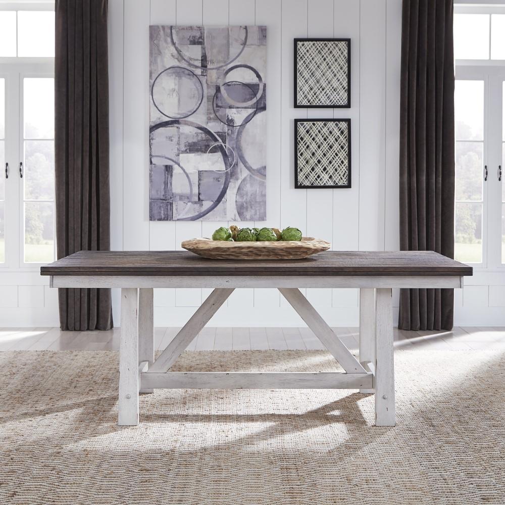Liberty Furniture - Farmhouse Optional 7 Piece Trestle Table Set - 139WH-CD-O7TRS veiw 2