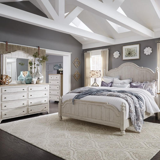 Liberty Furniture - Farmhouse Reimagined 4 Piece Queen Poster Bed, Dresser & Mirror, Chest Set - 652-BR-QPSDMC veiw 1