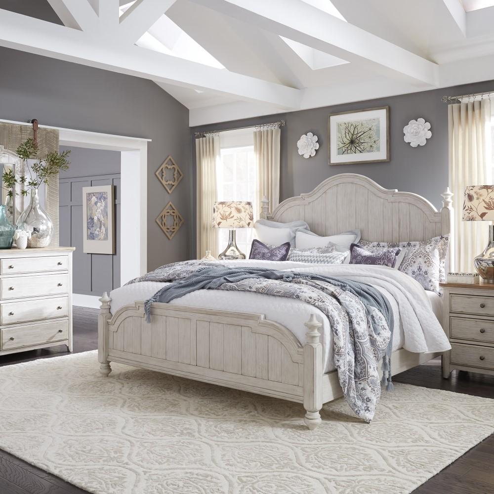 Liberty Furniture - Farmhouse Reimagined 4 Piece Queen Poster Bed, Dresser & Mirror, Nightstand Set - 652-BR-QPSDMN veiw 1