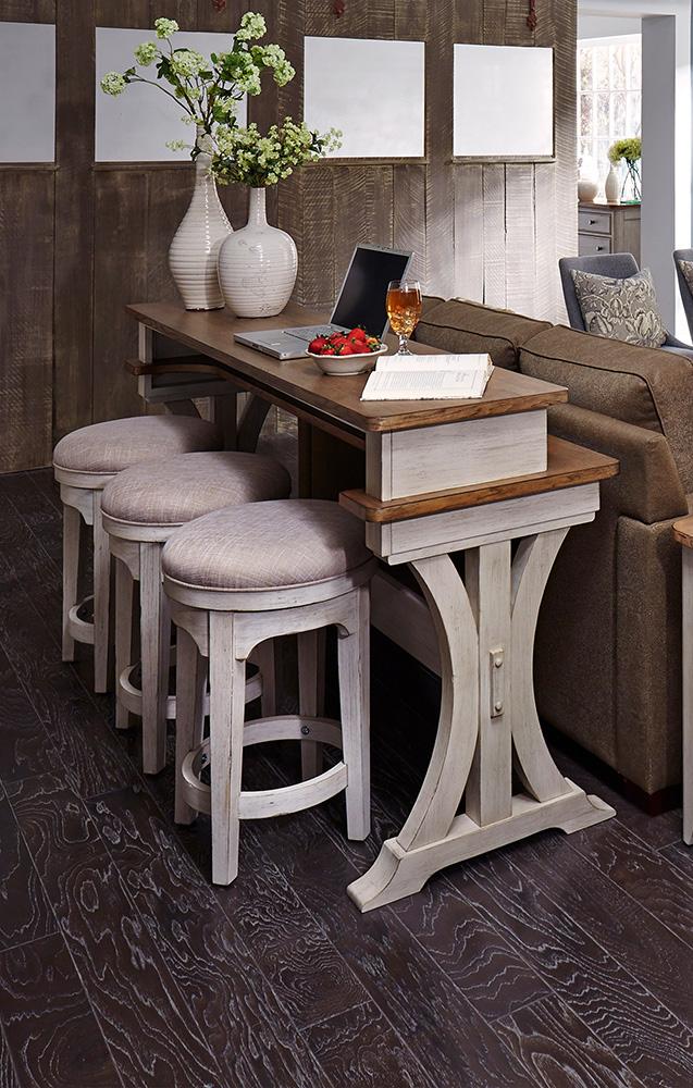 Liberty Furniture - Farmhouse Reimagined 4 Piece Set  in Antique White w/ Chestnut Tops - 652-OT-4PCS veiw 1