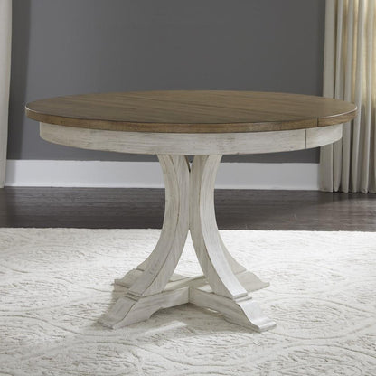 Liberty Furniture - Farmhouse Reimagined 5 Piece Pedestal Table Set - 652-DR-5PDS veiw 5