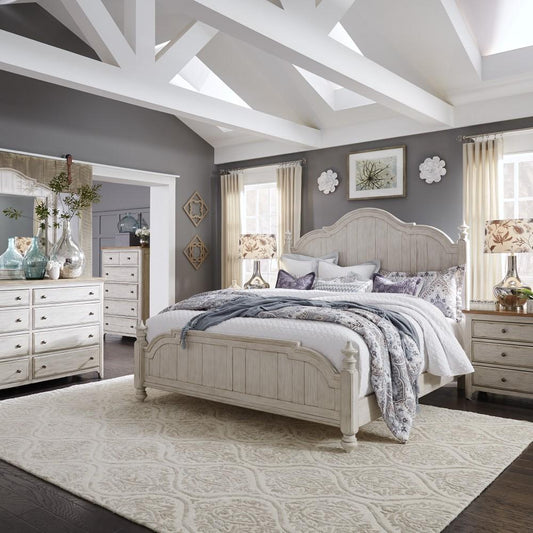 Liberty Furniture - Farmhouse Reimagined 5 Piece Queen Poster Bed, Dresser & Mirror, Chest, Nightstand Set - 652-BR-QPSDMCN veiw 1