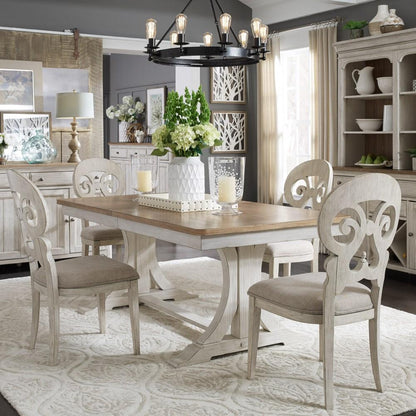 Liberty Furniture - Farmhouse Reimagined 7 Piece Trestle Table Set - 652-DR-7TRS veiw 1