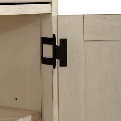 Liberty Furniture - Farmhouse Reimagined Door Credenza in Antique White w/ Chestnut Tops - 652-HO120 veiw 4