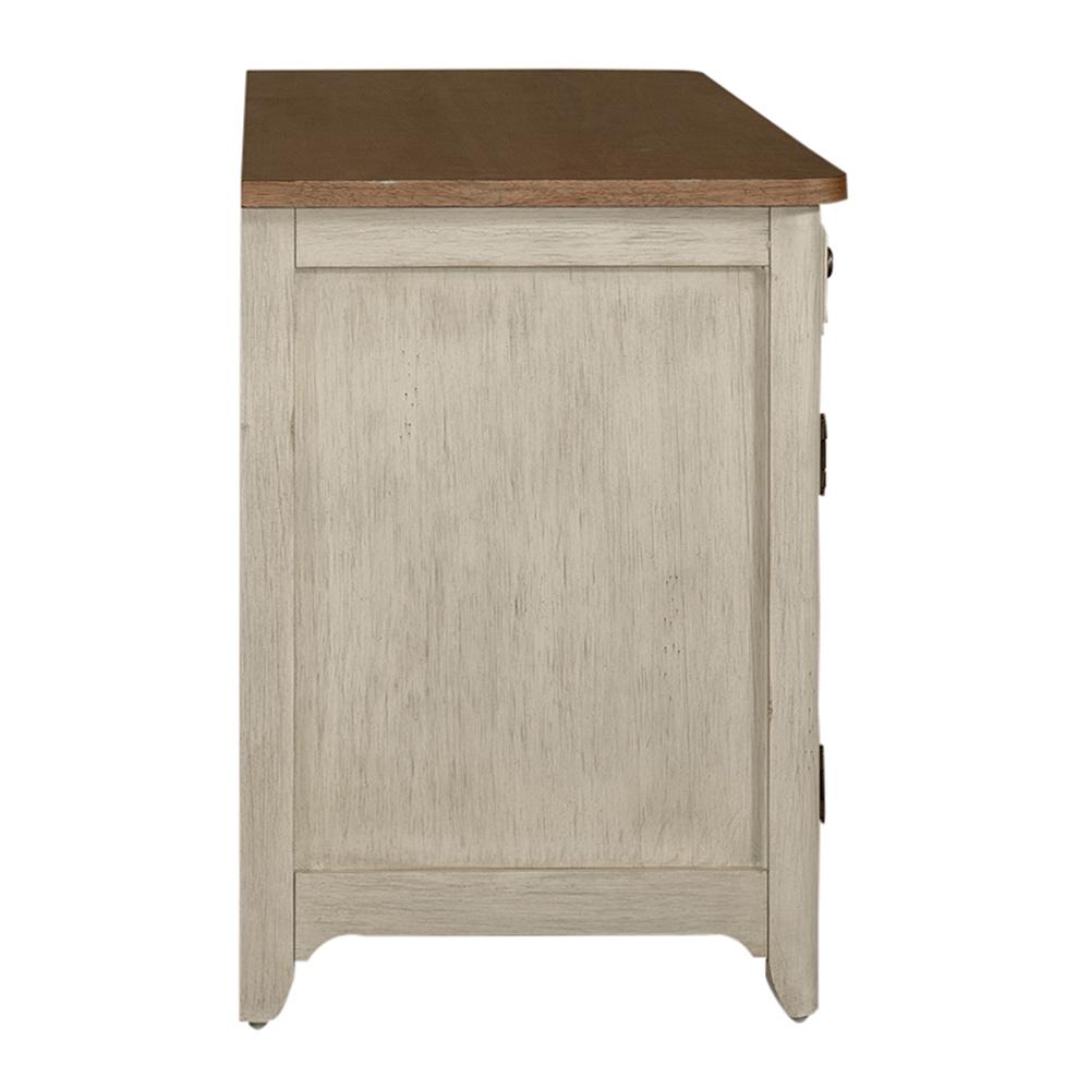 Liberty Furniture - Farmhouse Reimagined Door Credenza in Antique White w/ Chestnut Tops - 652-HO120 veiw 9