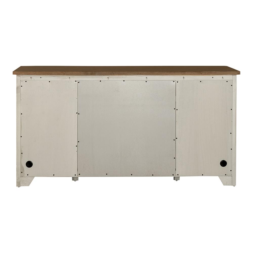Liberty Furniture - Farmhouse Reimagined Door Credenza in Antique White w/ Chestnut Tops - 652-HO120 veiw 10