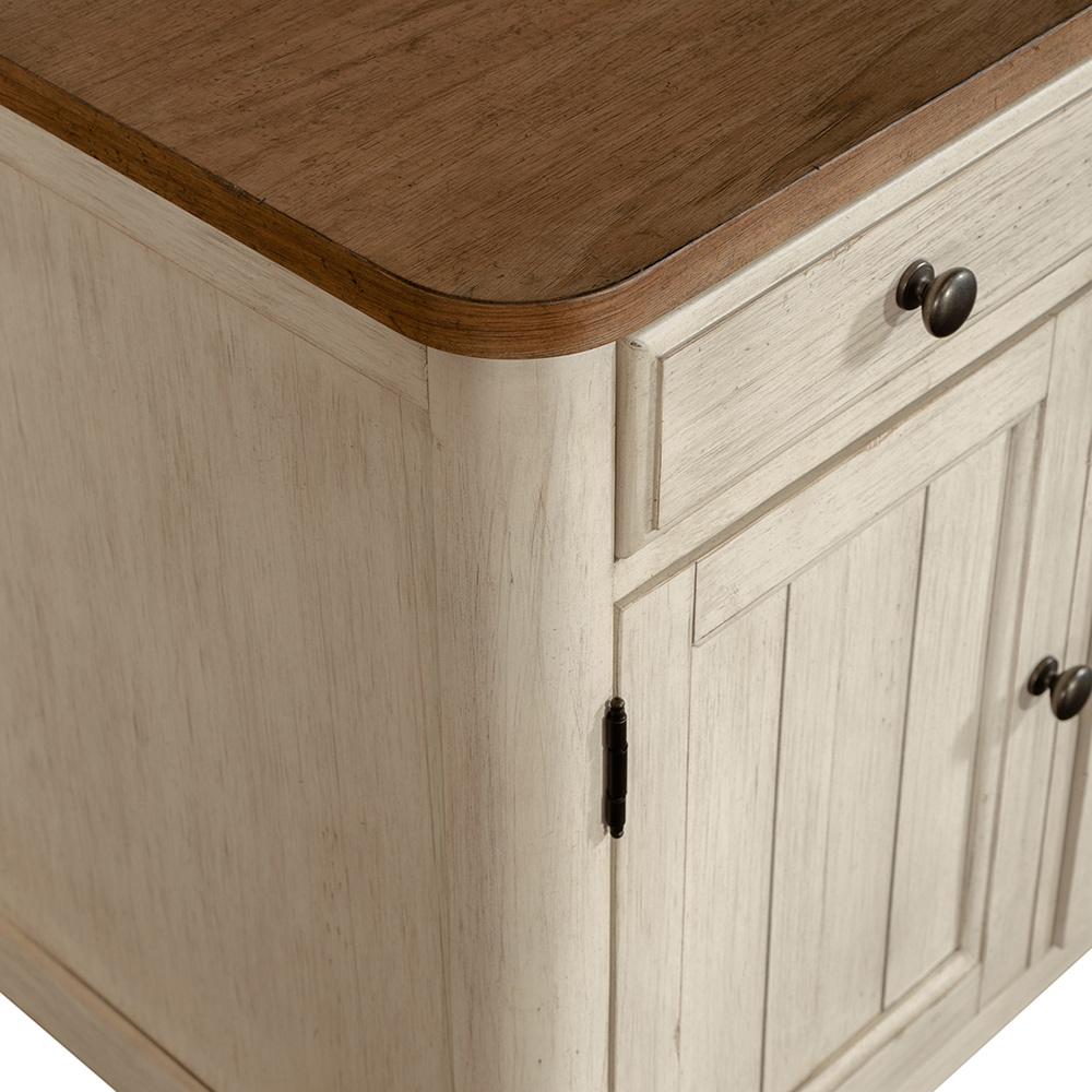 Liberty Furniture - Farmhouse Reimagined Door Credenza in Antique White w/ Chestnut Tops - 652-HO120 veiw 13
