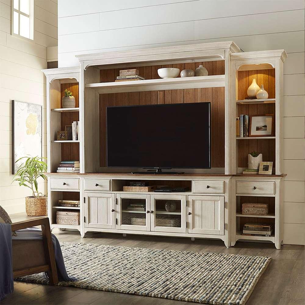 Liberty Furniture - Farmhouse Reimagined Entertainment Center with Piers  - 652-ENT-ECP veiw 2