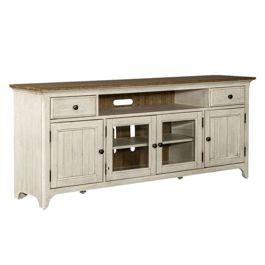 Liberty Furniture - Farmhouse Reimagined - Entertainment TV Stand in White - 652-TV72 view 1