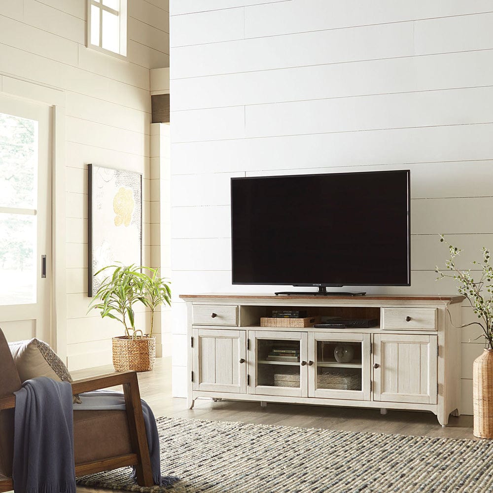 Liberty Furniture - Farmhouse Reimagined - Entertainment TV Stand in White - 652-TV72 view 2