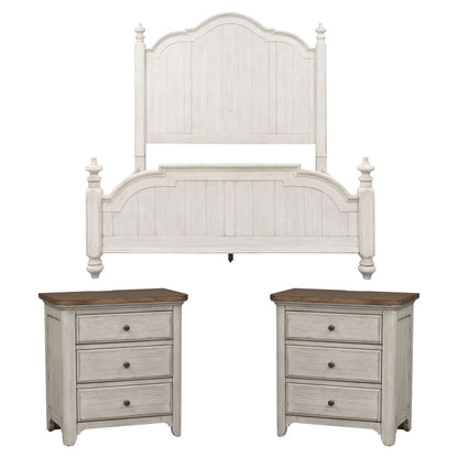 Liberty Furniture - Farmhouse Reimagined King Poster Bed, 2 Night Stands - 652-BR-KPS2NS view 1