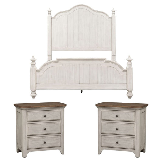 Liberty Furniture - Farmhouse Reimagined King Poster Bed, 2 Night Stands - 652-BR-KPS2NS view 1