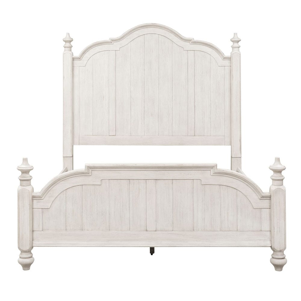 Liberty Furniture - Farmhouse Reimagined - King Poster Bed, Dresser & Mirror, Chest in White - 652-BR-KPSDMC view 3