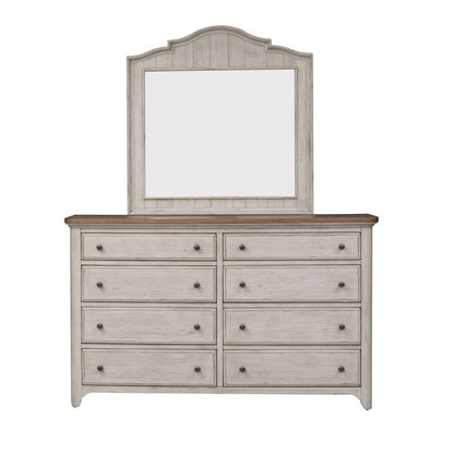 Liberty Furniture - Farmhouse Reimagined - King Poster Bed, Dresser & Mirror, Chest, Night Stand in White - 652-BR-KPSDMCN view 4