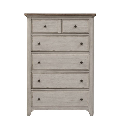 Liberty Furniture - Farmhouse Reimagined - King Poster Bed, Dresser & Mirror, Chest, Night Stand in White - 652-BR-KPSDMCN view 5