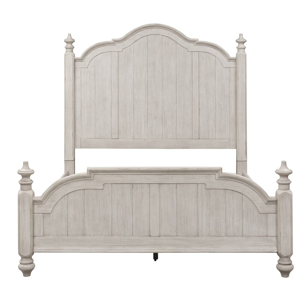 Liberty Furniture - Farmhouse Reimagined - King Poster Bed, Dresser & Mirror in White - 652-BR-KPSDM view 3
