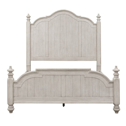 Liberty Furniture - Farmhouse Reimagined - King Poster Bed, Dresser & Mirror in White - 652-BR-KPSDM view 3