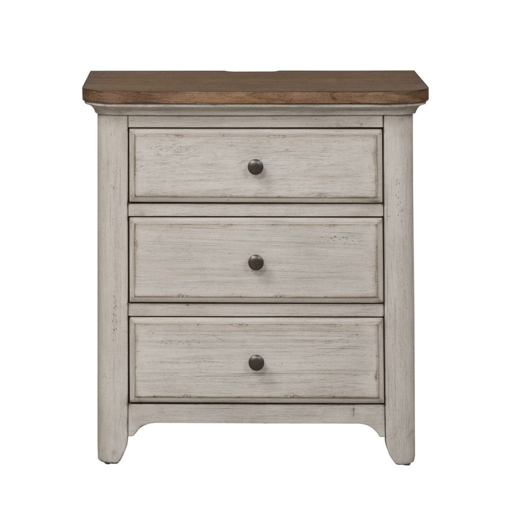 Liberty Furniture - Farmhouse Reimagined - King Poster Bed, Dresser & Mirror, Night Stand in White - 652-BR-KPSDMN view 5