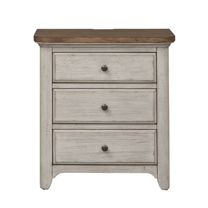 Liberty Furniture - Farmhouse Reimagined - King Poster Bed, Dresser & Mirror, Night Stand in White - 652-BR-KPSDMN view 5