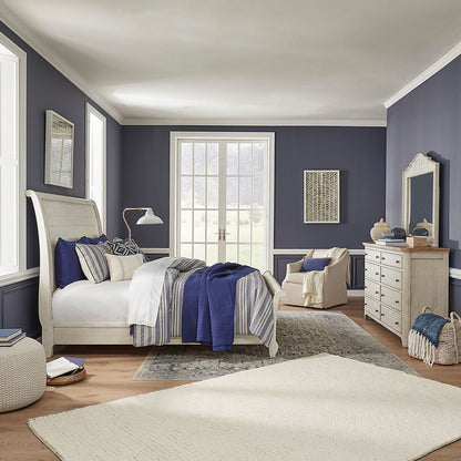 Liberty Furniture - Farmhouse Reimagined King Sleigh Bed, Dresser & Mirror - 652-BR-KSLDM view 1
