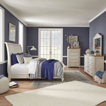 Liberty Furniture - Farmhouse Reimagined King Sleigh Bed, Dresser & Mirror, Chest - 652-BR-KSLDMC view 1