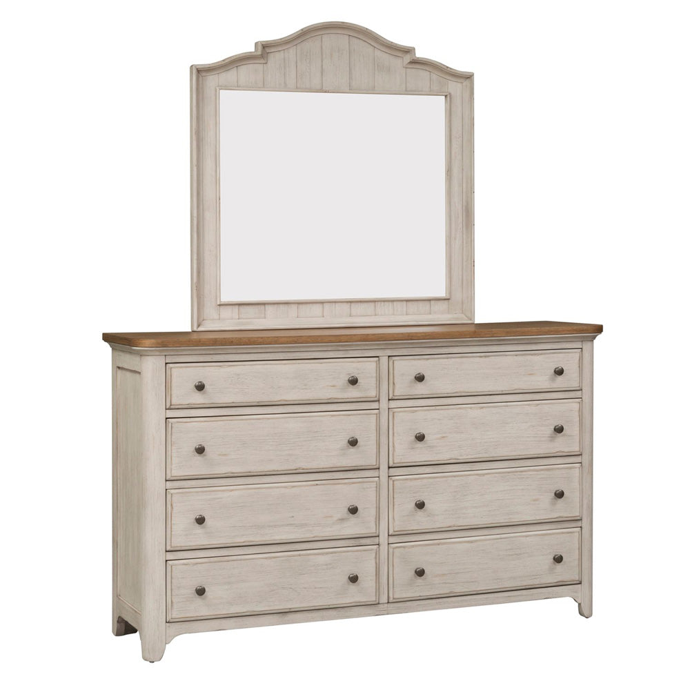 Liberty Furniture - Farmhouse Reimagined King Sleigh Bed, Dresser & Mirror, Chest - 652-BR-KSLDMC view 3