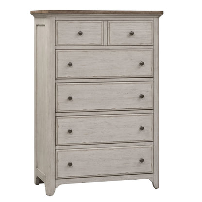 Liberty Furniture - Farmhouse Reimagined King Sleigh Bed, Dresser & Mirror, Chest - 652-BR-KSLDMC view 4