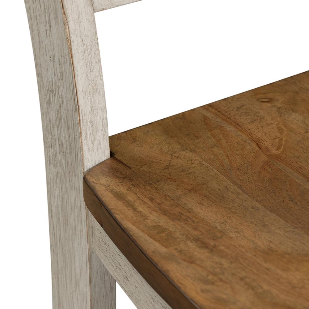 Liberty Furniture - Farmhouse Reimagined Ladder Back Side Chair  in Antique White w/ Chestnut Tops - 652-C2000S veiw 5