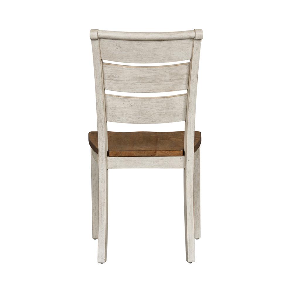 Liberty Furniture - Farmhouse Reimagined Ladder Back Side Chair  in Antique White w/ Chestnut Tops - 652-C2000S veiw 6
