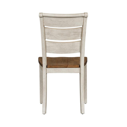 Liberty Furniture - Farmhouse Reimagined Ladder Back Side Chair  in Antique White w/ Chestnut Tops - 652-C2000S veiw 6