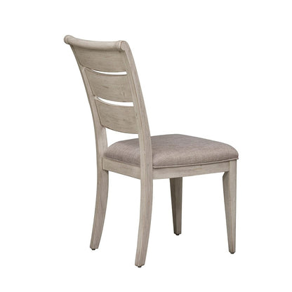 Liberty Furniture - Farmhouse Reimagined Ladder Back Uph Side Chair  in Antique White w/ Chestnut Tops - 652-C2001S veiw 5