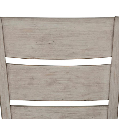 Liberty Furniture - Farmhouse Reimagined Ladder Back Uph Side Chair  in Antique White w/ Chestnut Tops - 652-C2001S veiw 8