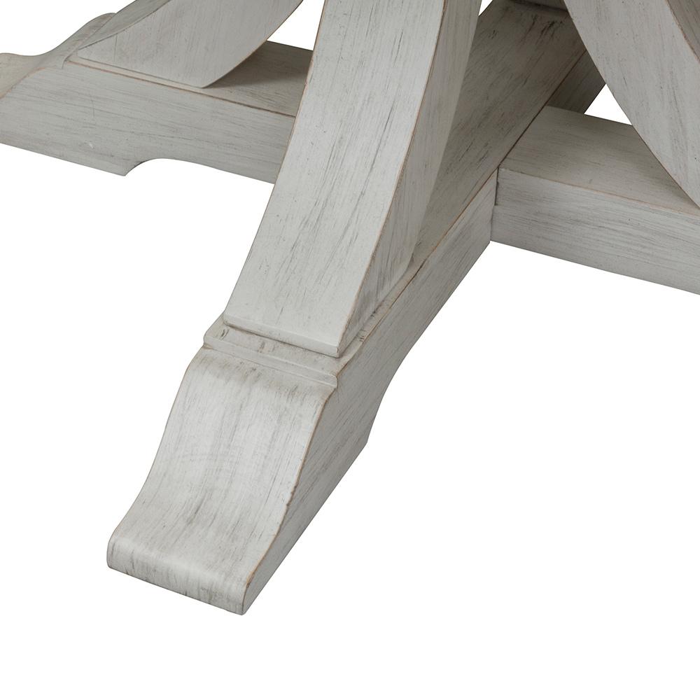 Liberty Furniture - Farmhouse Reimagined Oval Pedestal Table in Antique White w/ Chestnut Tops - 652-DR-PDS veiw 4