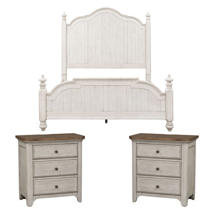 Liberty Furniture - Farmhouse Reimagined Queen Poster Bed, 2 Night Stands - 652-BR-QPS2NS view 1
