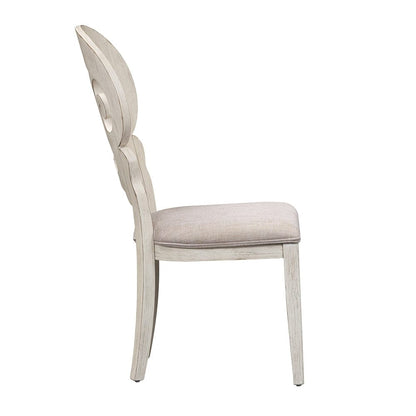 Liberty Furniture - Farmhouse Reimagined Splat Back Side Chair  in Antique White w/ Chestnut Tops - 652-C6501S veiw 4