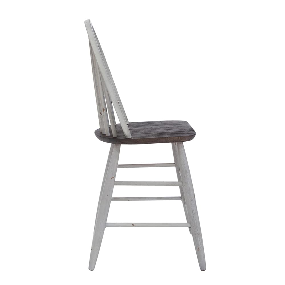 Liberty Furniture - Farmhouse Windsor Back Counter Chair in Two Tone White w/ Wood Tone Tops - 139WH-B100024 veiw 4