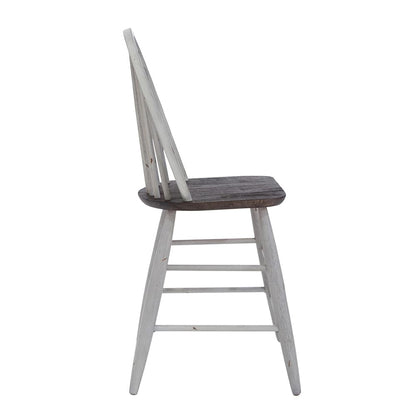 Liberty Furniture - Farmhouse Windsor Back Counter Chair in Two Tone White w/ Wood Tone Tops - 139WH-B100024 veiw 4