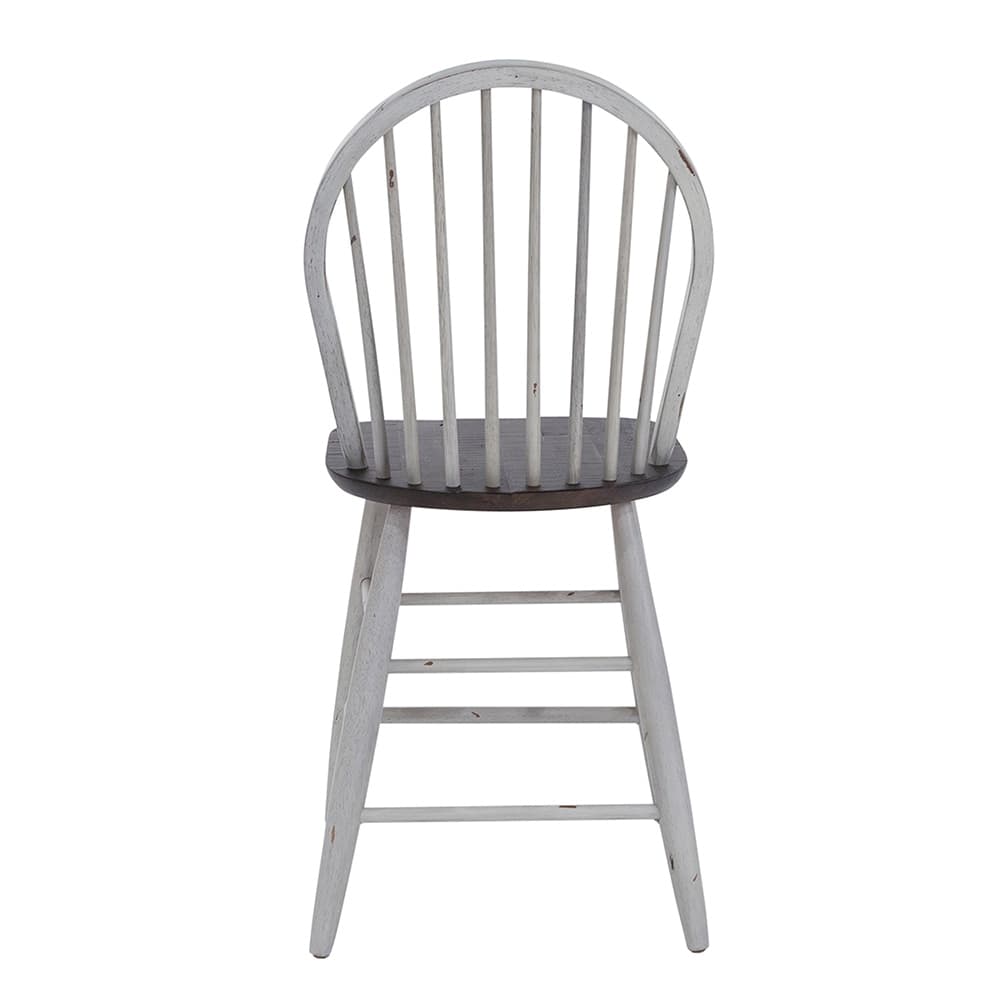 Liberty Furniture - Farmhouse Windsor Back Counter Chair in Two Tone White w/ Wood Tone Tops - 139WH-B100024 veiw 5