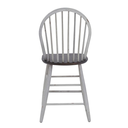 Liberty Furniture - Farmhouse Windsor Back Counter Chair in Two Tone White w/ Wood Tone Tops - 139WH-B100024 veiw 5