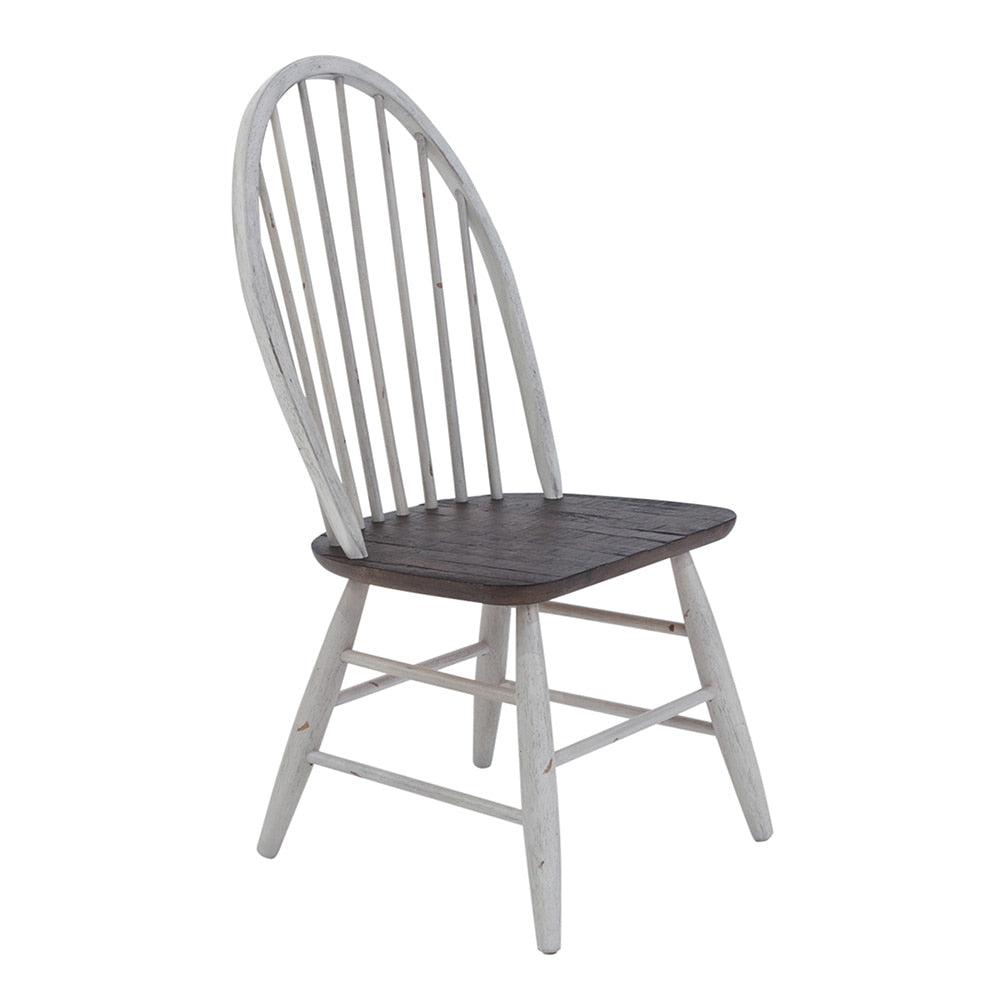 Liberty Furniture - Farmhouse Windsor Back Side Chair in Two Tone White w/ Wood Tone Tops - 139WH-C1000S veiw 2