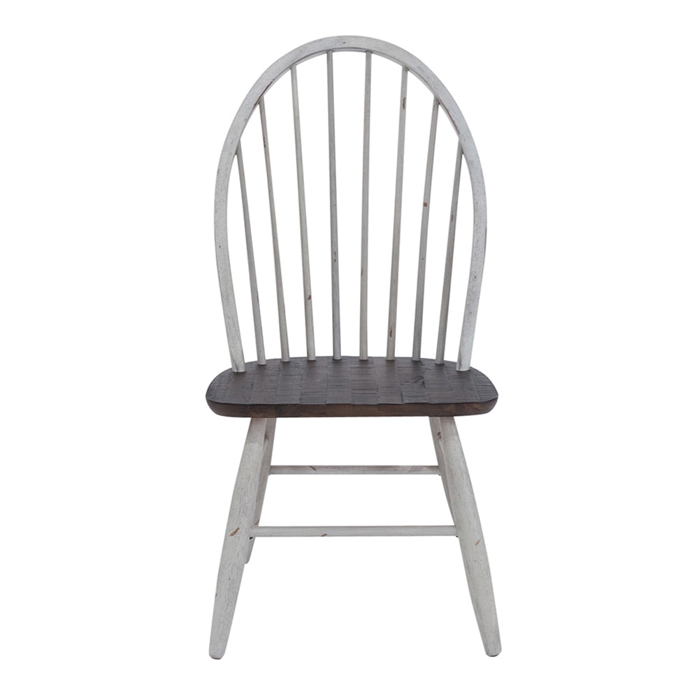 Liberty Furniture - Farmhouse Windsor Back Side Chair in Two Tone White w/ Wood Tone Tops - 139WH-C1000S veiw 3