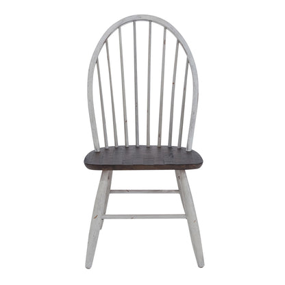 Liberty Furniture - Farmhouse Windsor Back Side Chair in Two Tone White w/ Wood Tone Tops - 139WH-C1000S veiw 3